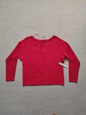 NWT Nicole Miller New York 100% Extra Fine Merino Wool Sweater fuchsia/Pink Size